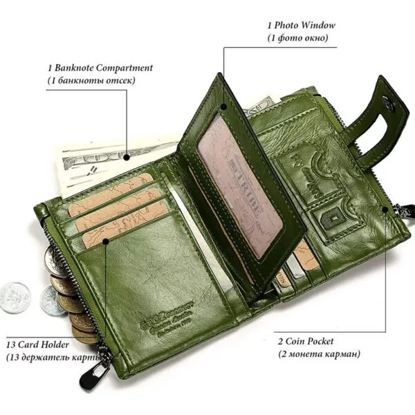 Alternative view of K8175 Kavis Multifunctional Genuine Leather Wallet