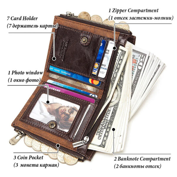 Alternative view of K8153 Kavis Multifunctional Genuine Leather Wallet