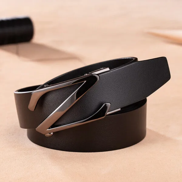 BGL1 Automatic Z Buckle Genuine Leather Belt for Men