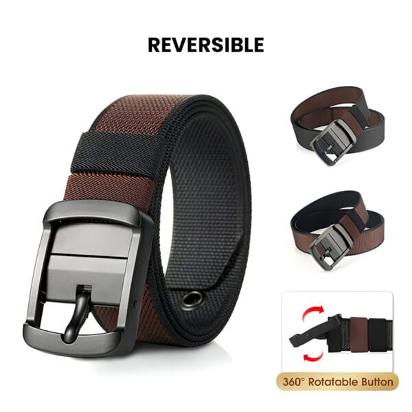 BN103 Double Sided Reversible Buckle Tactical Fashionable Belt For Men