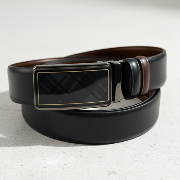 BGL2 Automatic Reversible Buckle Genuine Leather Belt for Men