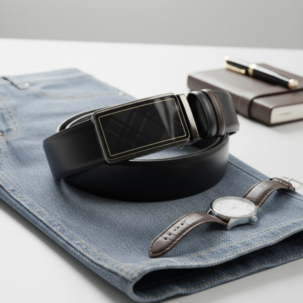 Alternative view of BGL2 Automatic Reversible Buckle Genuine Leather Belt for Men