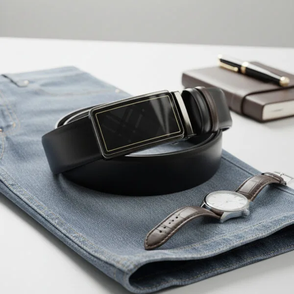 Alternative view of BGL2 Automatic Reversible Buckle Genuine Leather Belt for Men