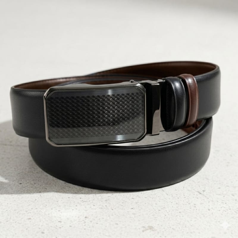 BGL2 Automatic Reversible Buckle Genuine Leather Belt for Men - Image 7