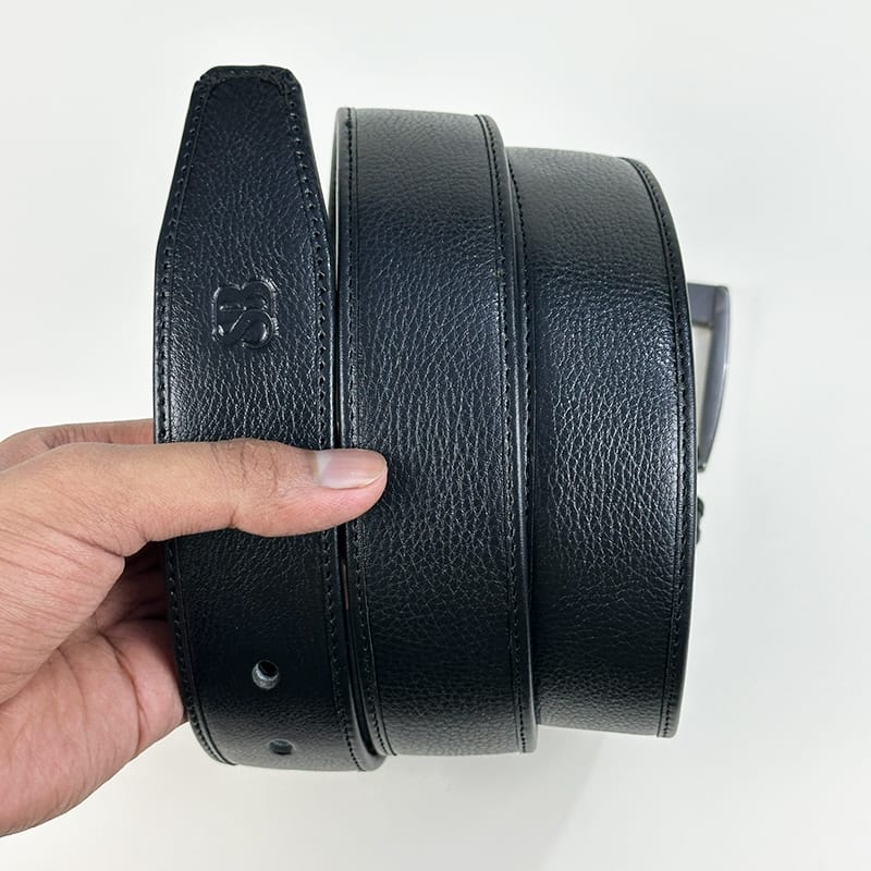 Premium Edge-Wrapped Genuine Leather Belt for Men - BPB7 - Image 2