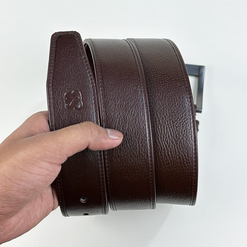 Premium Edge-Wrapped Genuine Leather Belt for Men - BPB7 - Image 2