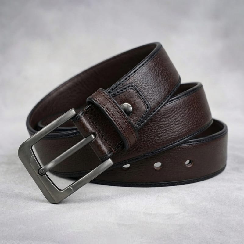 Premium Edge-Wrapped Genuine Leather Belt for Men - BPB7