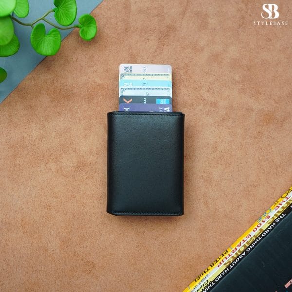 RFID Secure Genuine Leather Pop-Up Wallet - SWG3